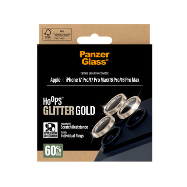 PanzerGlass Hoops Lens Protector for iPhone 17 Pro/17 Pro Max - Glitter Gold